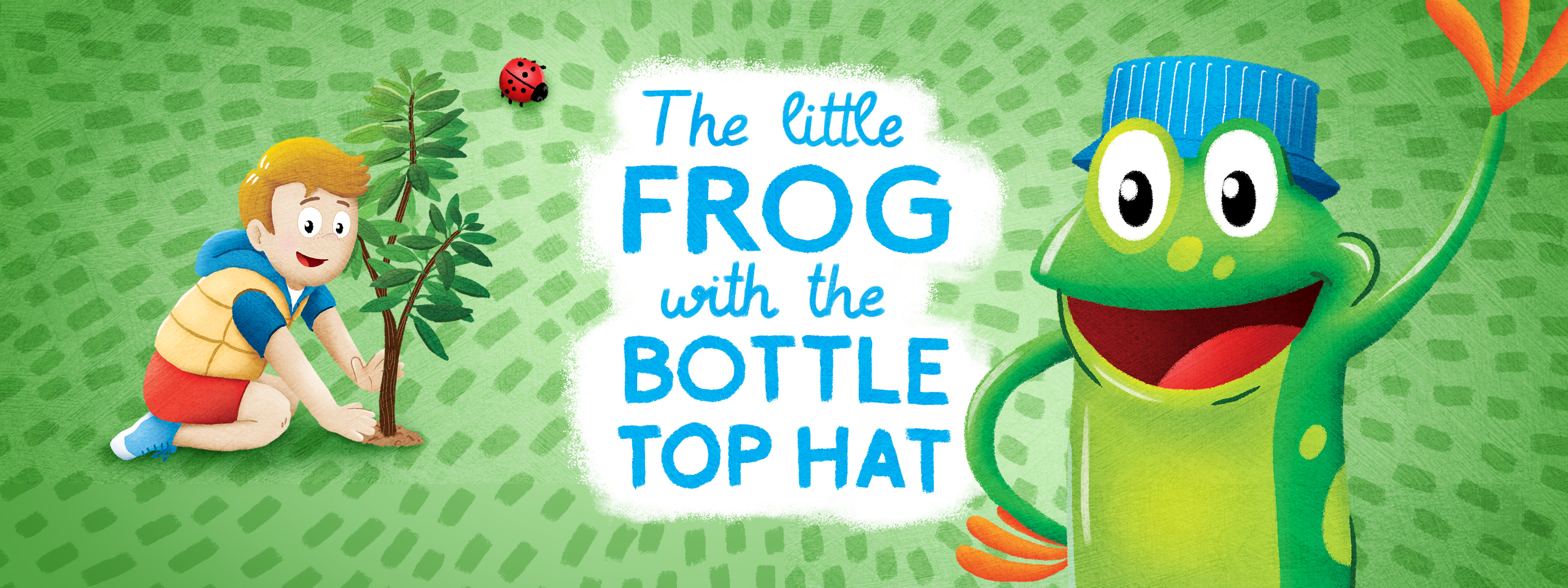 Little frog with the bottle top hat