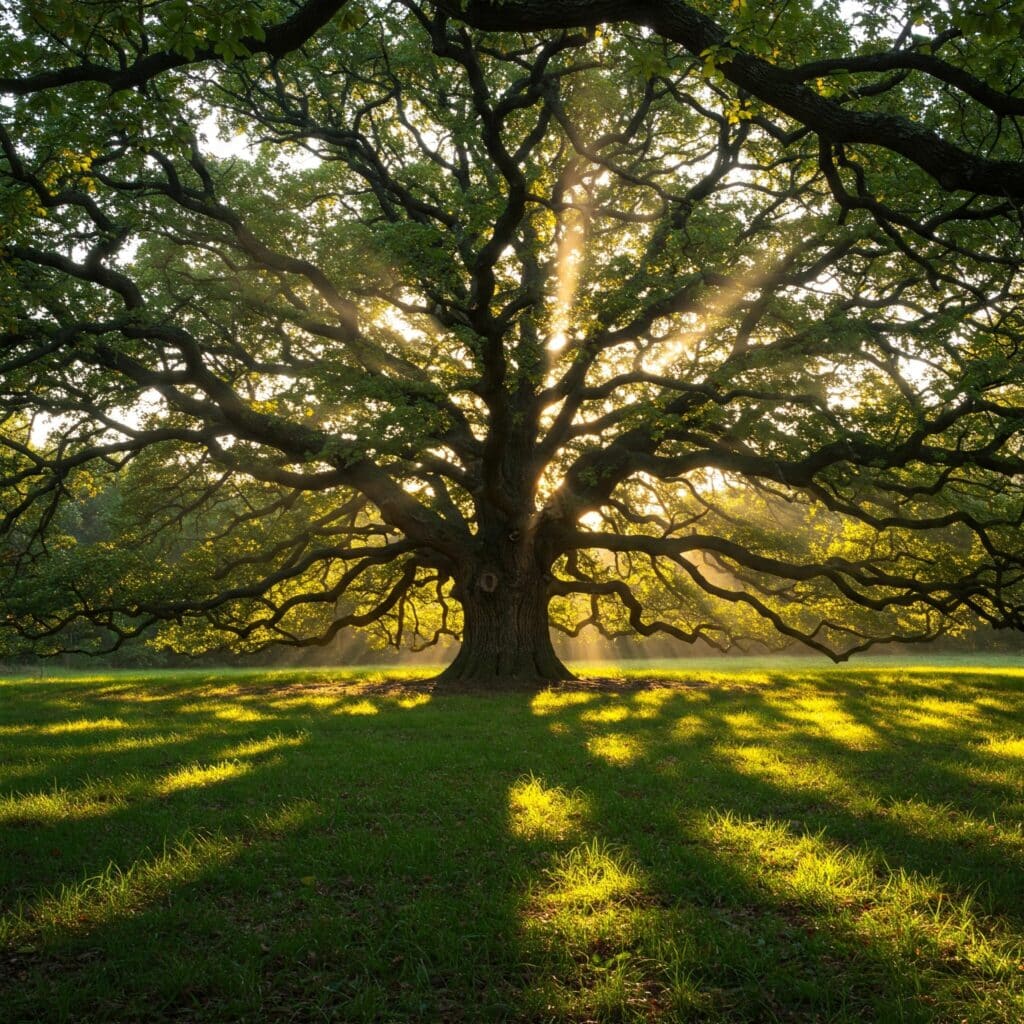 trees in the backyard